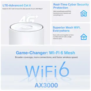 TP-LINK Deco X50-4G 4G LTE+AX3000 完整家庭 Mesh WiFi 6系統【每家比】