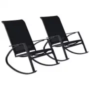 NNEVL Garden Rocking Chairs 2 pcs Textilene Black