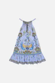 KIDS FRILL HEM DRESS 4-10 UNDER SCARAB SKIES