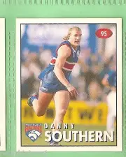 1996 AFL SELECT STICKER, #95 DANNY SOUTHERN, FOOTSCRAY BULLDOGS