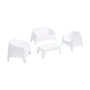 Marquee 4pc Outdoor Sofa Chair Lounge Coffee Table Set White