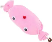 Abaodam Soft Plush Candy Shape with Bell Interactive Chew for Bored Indoor Cats Adorable and Durable Cat Fun Plush Plaything