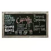 35-Inch Rustic Wall-Mounted Hanging Torched Wood Frame Chalkboard/Message Board