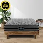 King Single Mattress 22cm Pocket Spring Foam Medium Firm Bed Black Grey