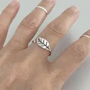 Sterling Silver Delicate One Leaf Ring, Silver Rings, Tree of Life Ring