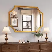 Kelly Miller Small Gold Mirror for Wall 20"x28" Gold Bathroom Vanity Mirror S...