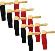 CONGARTENO Stable Audio Connection: 10pcs Gold Plated Right Angle Banana Plugs Angled Banana Adapter Speaker Wire Connector Set