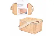 Wicker Print Lunch Box - Kikkerland Soft Insulted Picnic Work Bag