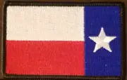 TEXAS Flag Patch W/ VELCRO® Brand Fastener Left Reverse Tactical Black Border #7