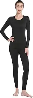 [serava] Thermal Underwear for Women, Fleece Lined Long Johns Base Layer Top and Bottom Set for Cold Weather