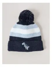 [Sprout] Stripe Dino Beanie in Navy