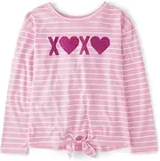 [The Children's Place] Girls' Long Sleeve Knit Tie Front Top