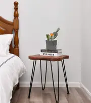 Side Table Live Edge Wooden Corner Table, Plant or book Stand Raintree Wood-OS62
