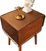 YASSINHE Bedside Table Cover Nightstand Dust Cover Table Runner-Brown