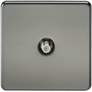 Knightsbridge SF0150BN - 1G Screwless Sat TV Outlet Non-Isolated - Black Nickel