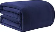 Good Nite Fleece Blanket Fluffy Throw Blankets 130x150cm Flannel Warm Soft Throw for Sofa Couch Bedspread (Navy, Single)