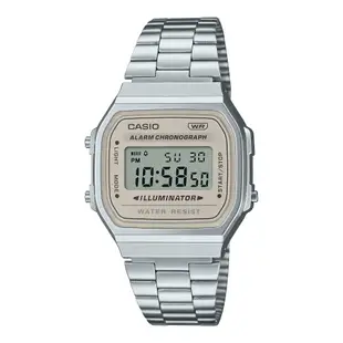 卡西歐 CASIO / A168WA-8A / 數位系列 (附錶盒) 灰色調錶面都會復古氣息