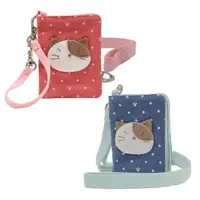 在飛比找momo購物網優惠-【KIRO 貓】日本卡拉貓 拼布 手提頸繩 卡片收納包(50