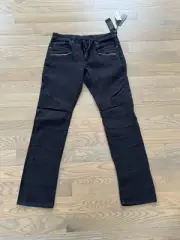 David Bitton Buffalo Jeans Mens Ash-X - SZ 32x32 - NWT - Black Jeans - Motorbike