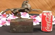 Abstract Modern Art Horse Bronze Sculpture Marble Base Figurine Home Decor SALE