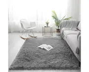 Floor Rugs 200x230cm Area Rugs Shaggy Plush Carpets Bedroom Living Room Rug Large Mat Carpet Grey