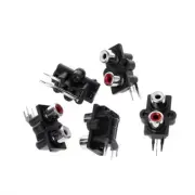 5 Pcs PCB Mount 2 Position Stereo o Video Jack RCA Female Connector