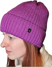 [LOMAN] 100% Winter Merino Wool Beanie for Women - Ladies Wooly Winter Hat - Comfortable, Warm and Breathable Winter Hat Red