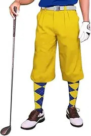 Yellow Microfiber Golf Knickers (Plus Fours) for Men