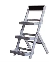 Modern Simple Wooden Ladder Plant Stand Indoor, 3 Tier Foldable Flower Pot Display Shelf Rack For Multiple Plants, Tiered Wood Flower Racks For Outdoors Balcony Patio Lawn Garden Planter Holder