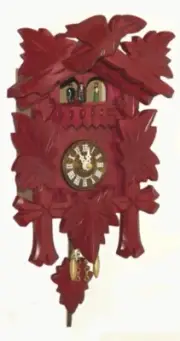 Kuckulino Black Forest Clock with quartz movement and cucko.. TU 2018 PQ rot NEW