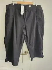MILLERS Black Cotton Crop Pants Shorts Plus Size 22 BNWT