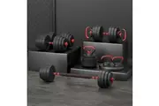 Everfit 40kg Adjustable Dumbbells Set Kettle Bell Weight Plates Barbells Gym