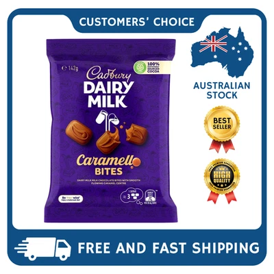 Cadbury Dairy Milk Caramello Bites 142g x 12 - FAST POST AU