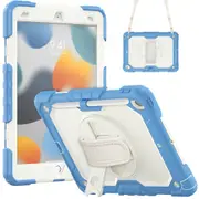 MCC Shockproof iPad 10.2" 2019 7th Gen Strap Rugged Colourful Tough Case Cover Apple [Blue+Beige]
