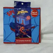 Marvel Spider Man Red and blue collapsible storage bins 2 Pack