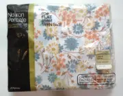 Vintage JC Penney No Iron Percale One Flat Floral Sheet Twin Bed Size NOS Sealed