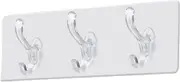 Heavy Duty PVC Wall Mounted Coat Rack, Space Saving Clothes Hanger for Entryway Bedroom Closet, No Drill Door Wall Hook Organizer