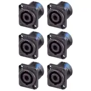 6x Neutrik NL4MPXX 4 Pole Speakon Chassis Panel Mount Connector Speaker Terminal