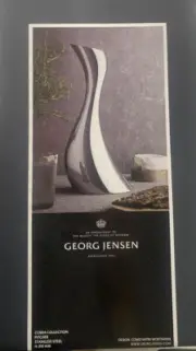 Georg Jensen Cobra Pitcher Stainless Steel Mirror Polished 40 Ounce - BRAND NEW