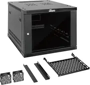 Tecmojo 9U Wall Mount Rack,9U Rack 23.6 Inch Depth,Hold Up to 176 Lbs,Enclosed Wall Mount Rack for 19 Inch Network,Server and AV Gear,Glass Door(Elite Collection)