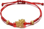 [COLORFUL BLING] Handwoven New Year of Dragon Bracelet Woven Red String Adjustable Chinese Zodiac Dragon Charm Bracelet Lucky Braided Rope Bracelets New Year Jewelry Gifts for Women Men
