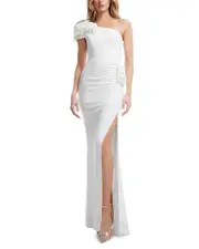 Dress the Population Aubrielle Rosette One Shoulder Gown