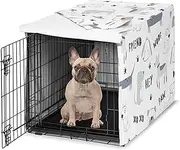 Sweet Jojo Designs 30in. Small/Medium Dog Crate Cover (Cartoon Puppy Print) Pet Cage, Kennel Covers (Neutral, Modern, Bulldog, Wiener Doggy, Paws, Whimsical, Playful, Woof, Dachshund, Blue, Taupe)