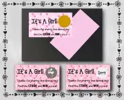 11 Baby Shower Scratch Off Cards - It's A Girl - Party Favor - PINK -Shower Game