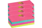 4 Packs Post-It Mini Sticky Notes 36x48mm Capetown Colours Assorted Pack 12 Pads