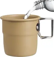 Camping Cup with Handle, Metal Travel Coffee Mug, Wear-Resistant Mug, Lightweight Design, Sturdy Construction, Perfect for Picnics, Hiking, Biking, Climbing 3.27 inches