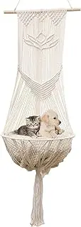 Fabric Cat Bed - Macrame Bohemian Pet Hammock, Space-Saving Swing for Home, Hand-Woven Hanging Nest for Kittens, Bohemian Tassel Tapestries, Creative Toy Storage, Stylish