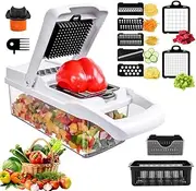 [HopeNest] 22-in-1 Vegetable Chopper & Slicer, Multi-Purpose Kitchen Tools & Gadgets for Salad, Fruit, Onion, Potato, and Tomato Prep, Mandoline Vegetable 11 Blades with Lemon Squeezer, Egg Separator