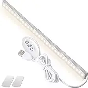DWEPTU USB Powered Under Cabinet Lighting, 12" Tool-Free Mount Dimmable LED Strip for Pantry & Workspace