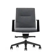 ZENITH Executive Chair Premium Quality Grey Fabric Middle Back